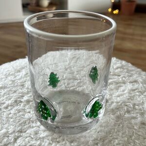 COPY - ANTHROPOLOGIE CHRISTMAS TREE JUICE GLASS USED